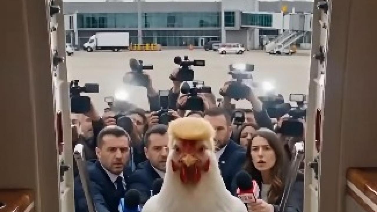 Trump'a korkak tavuk göndermesi