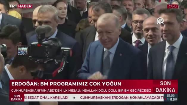 Erdoğan'a Türkevi'nde coşkulu karşılama: İnşallah dolu dolu bir BM geçireceğiz