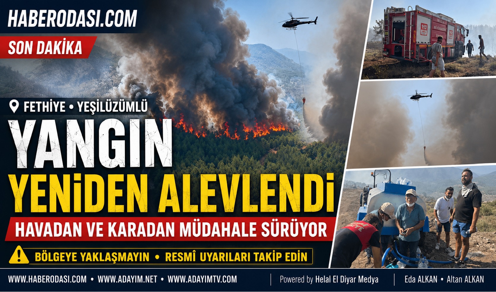 🚨 SON DAKİKA FETHİYE YEŞİLÜZÜMLÜ YANGINI YENİDEN ALEVLENDİ