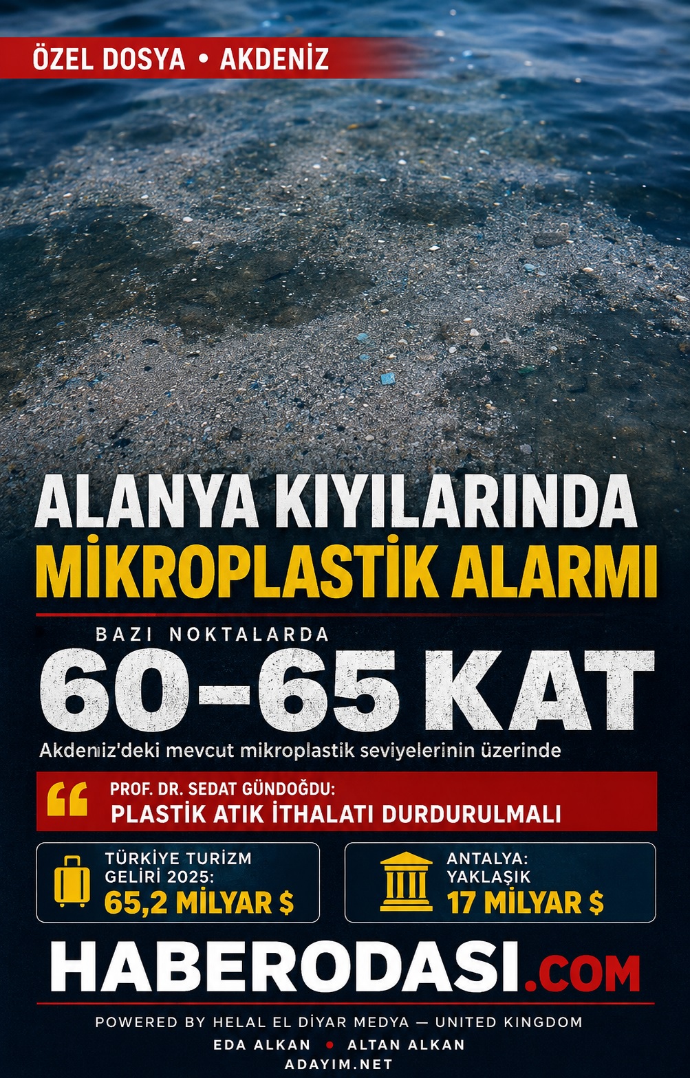 AKDENİZ’DE MİKROPLASTİK ALARMI: ALANYA KIYILARINDA BAZI NOKTALARDA SEVİYE 60–65 KATA ÇIKTI