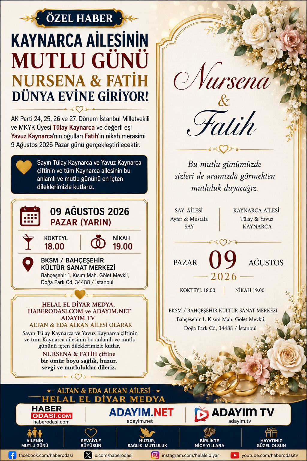 ÖZEL HABER | KAYNARCA AİLESİNİN MUTLU GÜNÜ 💍 Nursena & Fatih dünya evine giriyor! ❤️