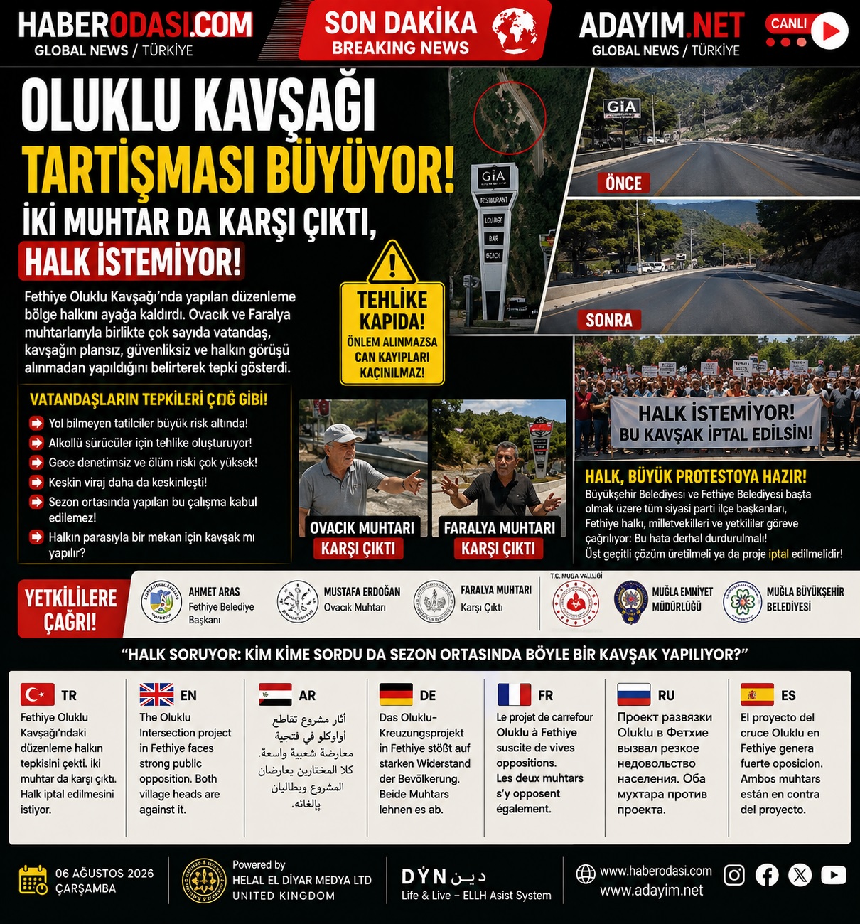 MUĞLA – FETHİYE OLUKLU KAVŞAĞI TARTIŞMASI BÜYÜYOR: İKİ MUHTARDAN İTİRAZ, SOSYAL MEDYADA YOĞUN TEPKİ  ASIL BÜYÜK DOSYA: FETHİYE'NİN İMAR  ve RANT DÜZENİ