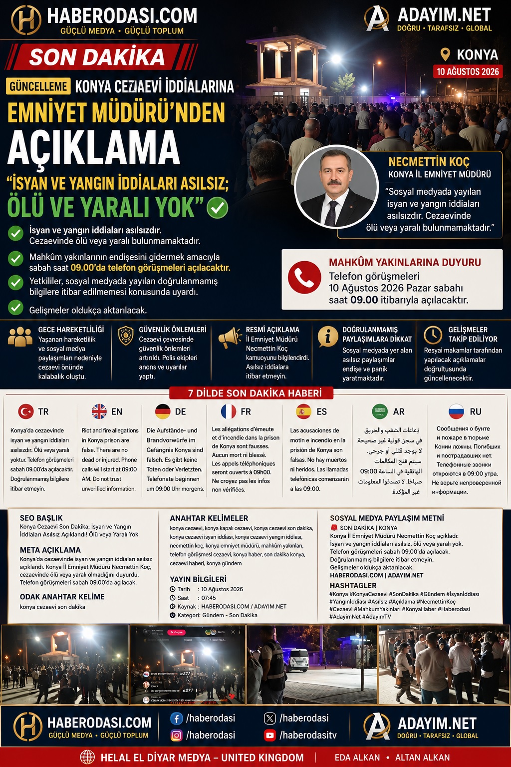 SON DAKİKA | KONYA CEZAEVİ İDDİALARINA EMNİYET MÜDÜRÜ’NDEN AÇIKLAMA