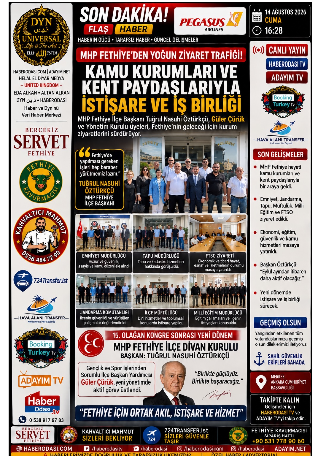🔴 ÖZEL HABER | MHP FETHİYE’DE YENİ DÖNEM: TUĞRUL NASUHİ ÖZTÜRKÇÜ, GÜLER ÇÜRÜK VE YÖNETİM KURULU SAHADA