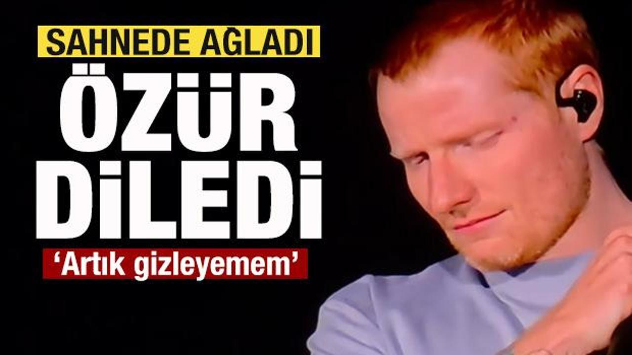 Dünyada gündeme oturdu! Ed Sheeran sahnede ağladı, özür diledi: Artık gizleyemem